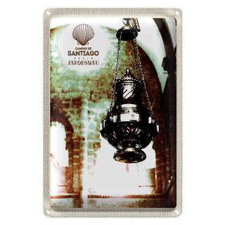 Blechschild Reise 20x30cm Spanien Laterne Camino De Santiago