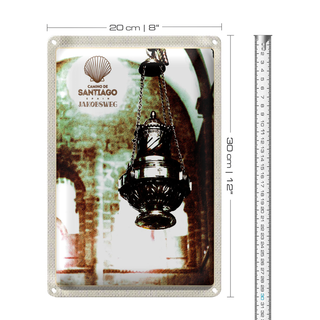 Blechschild Reise 20x30cm Spanien Laterne Camino De Santiago