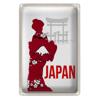 Blechschild Reise 20x30cm Japan Asien Tradionelle Kimono Kleid