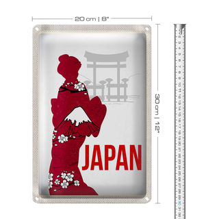 Blechschild Reise 20x30cm Japan Asien Tradionelle Kimono Kleid
