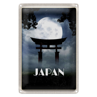 Blechschild Reise 20x30cm Japan Shinto Miyajima Kuktur Religion