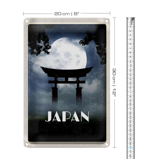 Blechschild Reise 20x30cm Japan Shinto Miyajima Kuktur Religion
