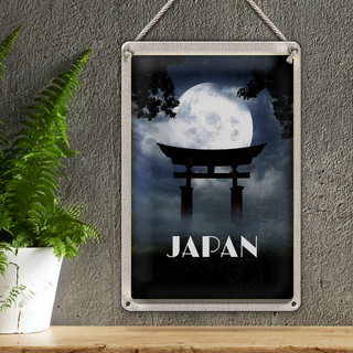 Blechschild Reise 20x30cm Japan Shinto Miyajima Kuktur Religion