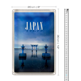 Blechschild Reise 20x30cm Japan Asien Meer Kultur Architektur