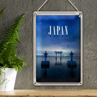 Blechschild Reise 20x30cm Japan Asien Meer Kultur Architektur