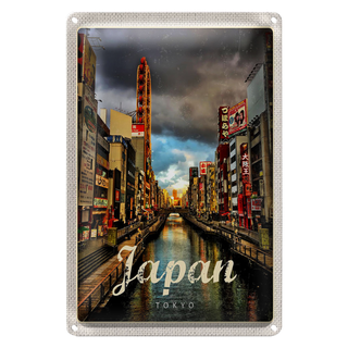 Blechschild Reise 20x30cm Tokyo Japan Asien Urlaubsziel Kultur