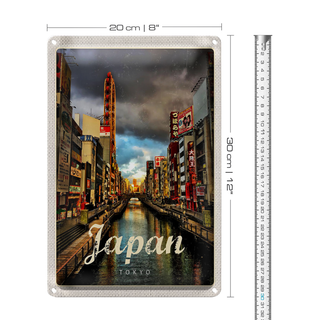 Blechschild Reise 20x30cm Tokyo Japan Asien Urlaubsziel Kultur