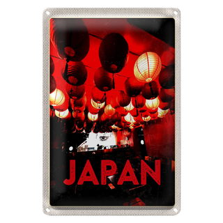 Blechschild Reise 20x30cm Japan Asien Restaurant rote Laterne