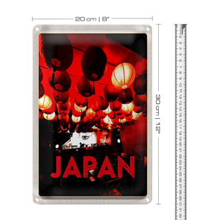 Blechschild Reise 20x30cm Japan Asien Restaurant rote Laterne