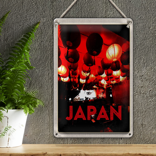 Blechschild Reise 20x30cm Japan Asien Restaurant rote Laterne