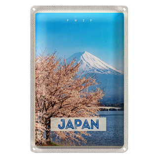 Blechschild Reise 20x30cm Japan Asien Schnee Winter Gebirge