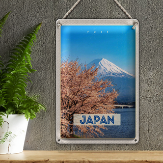 Blechschild Reise 20x30cm Japan Asien Schnee Winter Gebirge