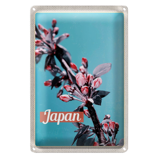 Blechschild Reise 20x30cm Japan Asien Blumen Baum Knospe Urlaub