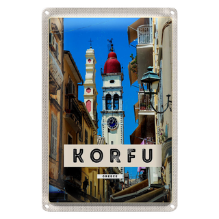 Blechschild Reise 20x30cm Korfu Greece Griechenland Urlaub
