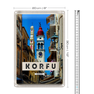 Blechschild Reise 20x30cm Korfu Greece Griechenland Urlaub