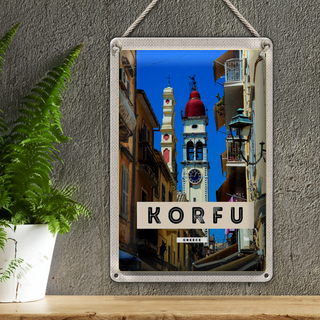 Blechschild Reise 20x30cm Korfu Greece Griechenland Urlaub