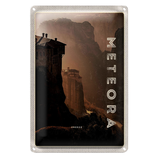 Blechschild Reise 20x30cm Griechenland Meteora Gebirge Natur