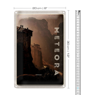 Blechschild Reise 20x30cm Griechenland Meteora Gebirge Natur