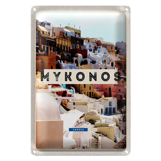 Blechschild Reise 20x30cm Griechenland Mykonos Greece Urlaub