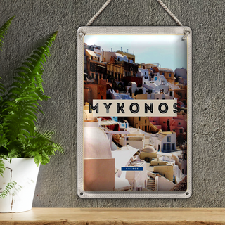 Blechschild Reise 20x30cm Griechenland Mykonos Greece Urlaub