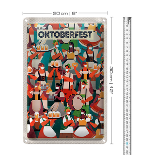 Blechschild Reise 20x30cm München Oktoberfest Bier Trommel