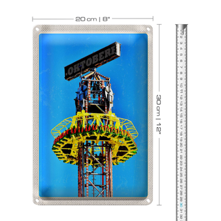 Blechschild Reise 20x30cm Oktoberfest München Kirmes Feier