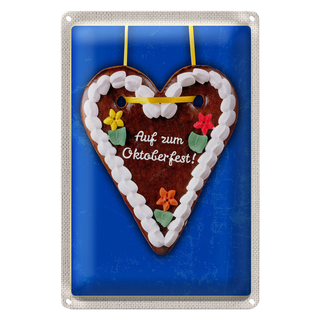 Blechschild Reise 20x30cm München Oktoberfest Lebkuchen Herz