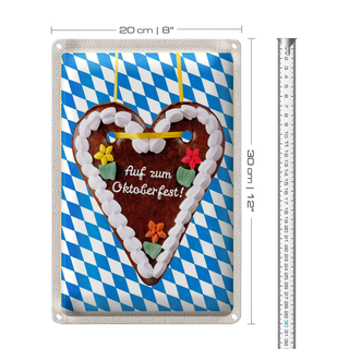 Blechschild Reise 20x30cm München Oktoberfest Lebkuchen Feier