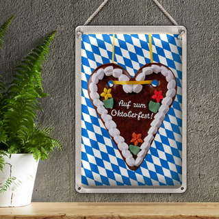 Blechschild Reise 20x30cm München Oktoberfest Lebkuchen Feier