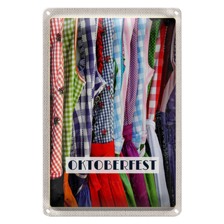 Blechschild Reise 20x30cm München Otoberfest Dirndl rot tanzen