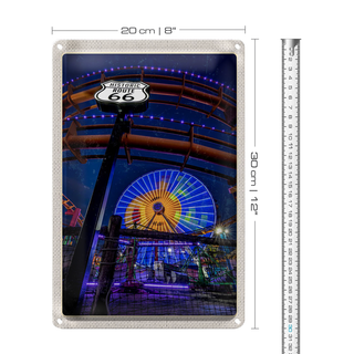 Blechschild Reise 20x30cm USA Amerika Historic Route 66 Park