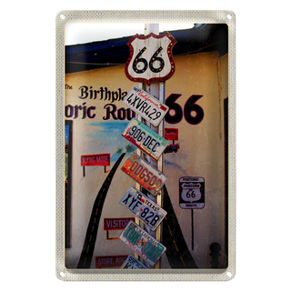 Blechschild Reise 20x30cm USA Amerika US Highway Route 66