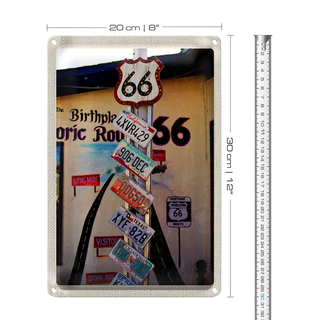 Blechschild Reise 20x30cm USA Amerika US Highway Route 66