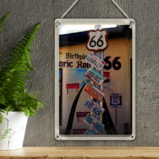 Blechschild Reise 20x30cm USA Amerika US Highway Route 66