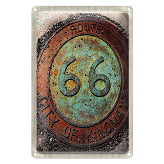 Blechschild Reise 20x30cm USA Amerika Route 66 City of Kingman