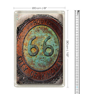 Blechschild Reise 20x30cm USA Amerika Route 66 City of Kingman