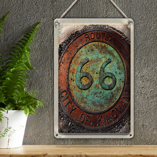 Blechschild Reise 20x30cm USA Amerika Route 66 City of Kingman