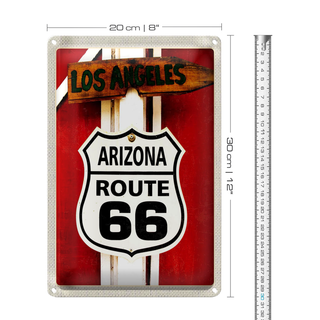 Blechschild Reise 20x30cm USA Los Angeles Arizoa Route 66 Urlaub