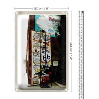 Blechschild Reise 20x30cm USA Los Angeles Schil Route 66 US