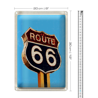 Blechschild Reise 20x30cm Amerika Route 66 Tankstelle Straße