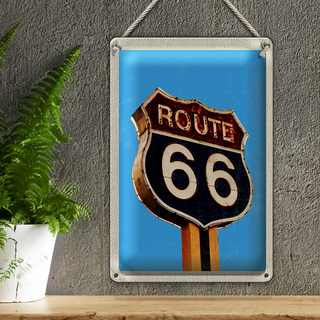Blechschild Reise 20x30cm Amerika Route 66 Tankstelle Straße