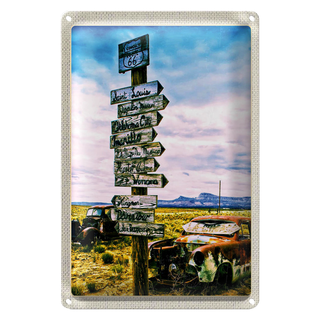 Blechschild Reise 20x30cm Amerika USA Route 66 Oldtimer Gebirge