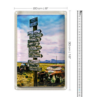 Blechschild Reise 20x30cm Amerika USA Route 66 Oldtimer Gebirge