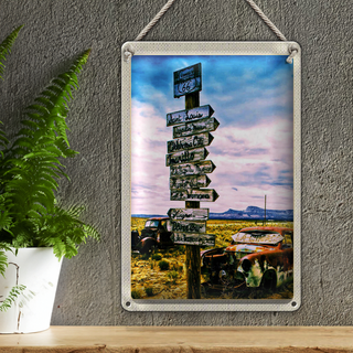 Blechschild Reise 20x30cm Amerika USA Route 66 Oldtimer Gebirge