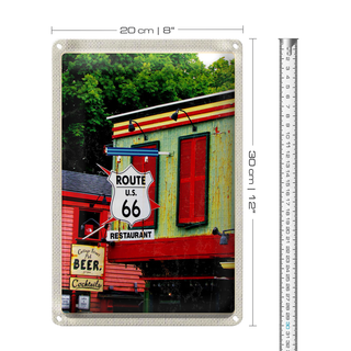 Blechschild Reise 20x30cm Amerika Route 66 Restaurant Chicago