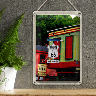 Blechschild Reise 20x30cm Amerika Route 66 Restaurant Chicago