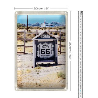 Blechschild Reise 20x30cm Amerika USA California 2011 Route 66