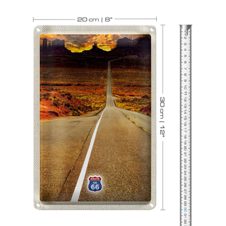 Blechschild Reise 20x30cm Amerika USA Route 66 Straße Gebirge