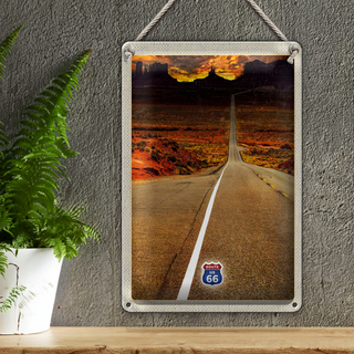 Blechschild Reise 20x30cm Amerika USA Route 66 Straße Gebirge