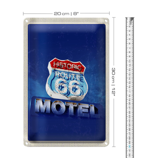 Blechschild Reise 20x30cm Amerika USA Route 66 Historic Motel